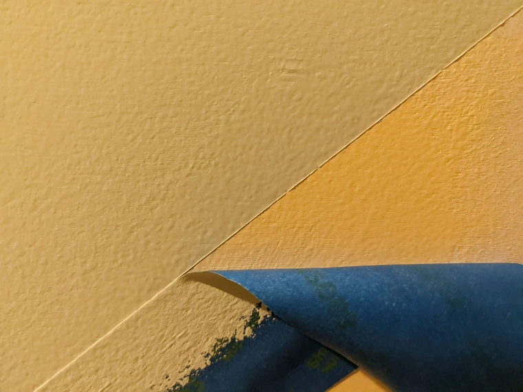 Peeling tape away